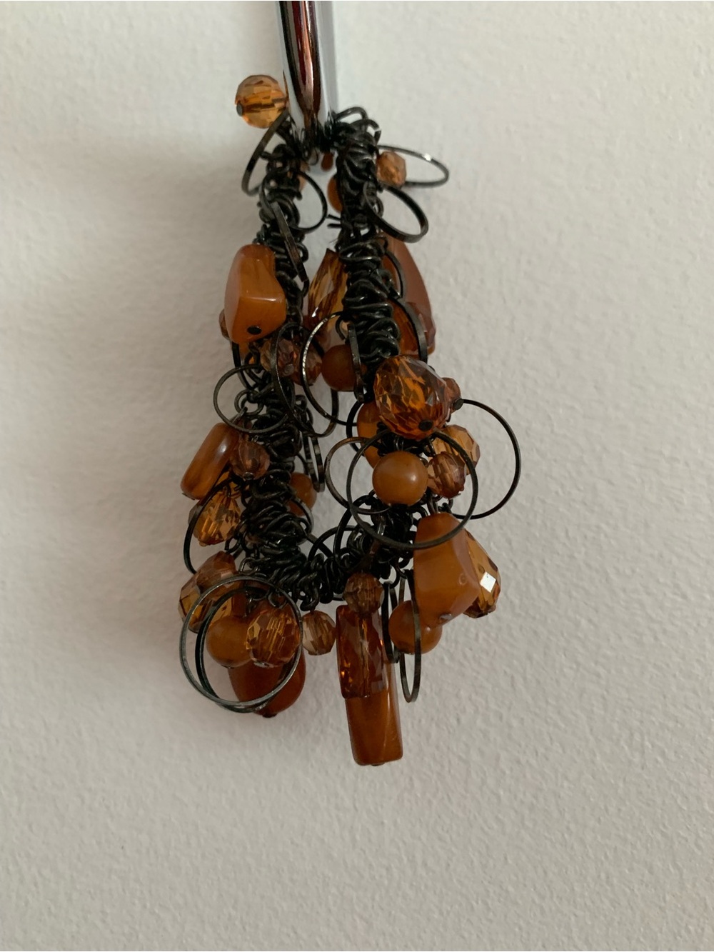 Brown Amber Cluster glass Drop bracelet - Women Jewelry
